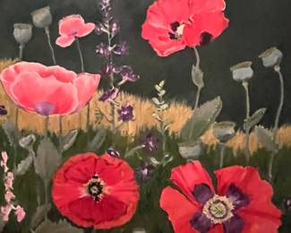 P1 - $1500. "Oriental Beauties" Original Oil Painting by Carroll Lassiter 2003. Framed it measures 44" x 32". (The frame adds quite a bit of size - the art is closer to 38" x 26")