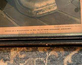 P23 - $25. "Puss In Boots" Given as a supplement to No. 24 of The Golden Argosy. Published by E. G. Rideout & Co. New York. Framed it measures 15.5" x 20". 