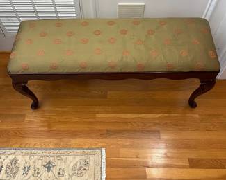 R132 - $60. Long Upholstered Bench from The Bombay Company. (Would be easy to reupholster if you wanted a different fabric.) Measures 43" x 15.5" x 18.5" tall. 