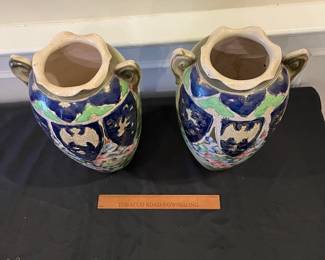 R251 - $140 PAIR of ESO Hand Painted Nippon Vases. 