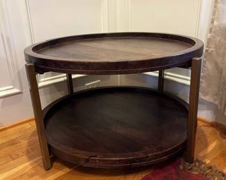 R159 - $65. Small Coffee Table / Side Table is 30.25" wide x 18.25" tall. Feet are adjustable for leveling. 