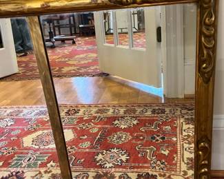 P21 - $225. Fosters Brothers Makers Boston Mass. Large Triple Mirror. Measures 58" x 23". Can be hung in either direction. Beautiful gold gilded frame and mirrors do show some minor desilvering but that adds to the look!