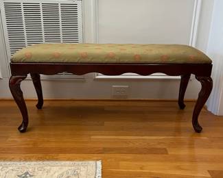 R132 - $60. Long Upholstered Bench from The Bombay Company. (Would be easy to reupholster if you wanted a different fabric.) Measures 43" x 15.5" x 18.5" tall. 
