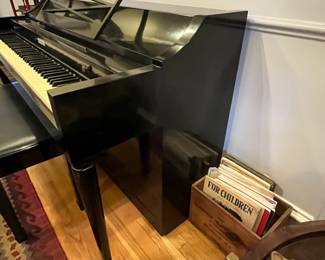 R153 - $750. Baldwin Acrosonic Spinet Piano. Serial # 896997 (late 1960s). Measures 57.5" x 25.5" x 35.75" tall. Includes stool. One black key doesn't make a sound and it will need to be tuned after moving - all other keys work and none are "sticky". Has minor crazing on the finish and a few minor marks here and there but not major issues. 