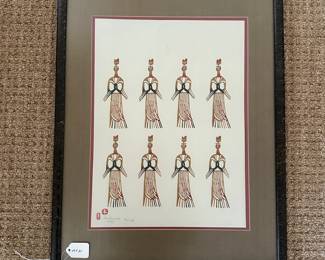 R121 - $75. Japanese Woodblock Print. Signed "Inagaki 1965 #55/300) Framed it Measures 20" x 25". Beautifully framed & matted. 