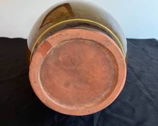 P97 - $20. Large Redware Vase. Unsigned. Measures 7" x 14" tall. 