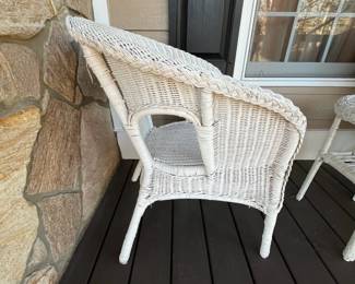 R171c - $60. Chair on the Left. Measures 26.5" wide x 23.5" deep x 23.5" tall. 