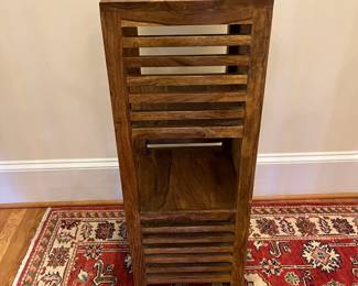 R163 - $35. Small Display Cabinet, Book Shelf. Measures 13.75" square x 35.5" tall. 