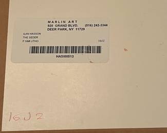 P6 - $30. Ilan Hasson "The Seder" Signed & Numbered Lithograph #204/300. Measures 15.75" x 13.75"