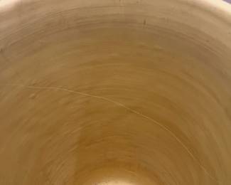 R136 - $40. Pottery Umbrella Stand. Has significant repair. See photos. (Weller or Robinson) 