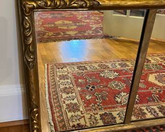 P21 - $225. Fosters Brothers Makers Boston Mass. Large Triple Mirror. Measures 58" x 23". Can be hung in either direction. Beautiful gold gilded frame and mirrors do show some minor desilvering but that adds to the look!