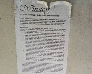 R168 - $175. Winston Tabletops Marble Table with 4 Chairs & Umbrella. 1 swivel chair & 3 regular chairs. 