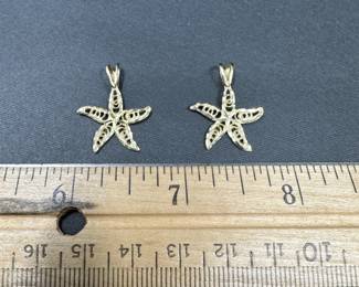 A13 - $160 PAIR 14kt Gold Necklace Charms. 