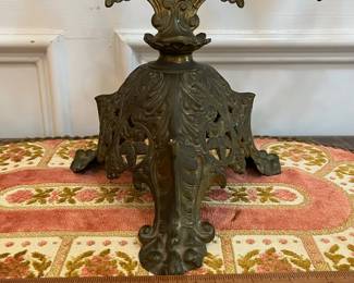 P47 - $125. Antique French Brass Candelabra that holds 7 candles. Measures 24" wide x 19.5" tall (no candles) No issues noted. 