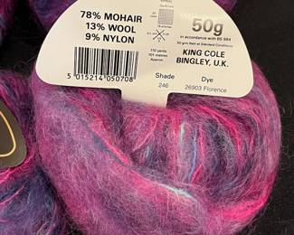R234 - $70. 12 spools of Luxury Mohair by King Cole Yarn. Shade 246. Dye 26903 Florence. 