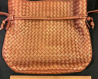 R227 - $150. Vintage Bottega Veneta Draw String Bucket Bag. Exterior looks great - the inside liner is peeling - see photos. 