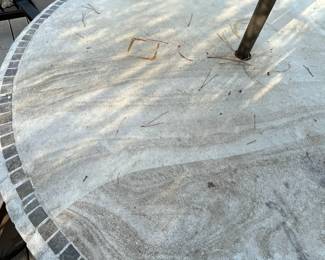 R168 - $175. Winston Tabletops Marble Table with 4 Chairs & Umbrella. 1 swivel chair & 3 regular chairs. 