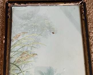 P86 - $20. Small Art Deco Swan Print. Measures 7" x 16". 