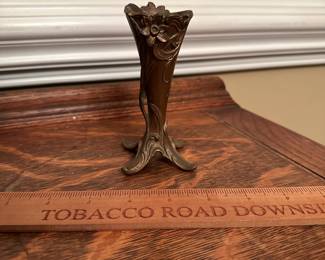 R206 - $20. Art Nouveau Gold Gilt Metal Bud Vase. 