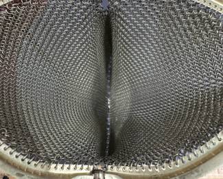 B2 - $25. Mesh Flapper Purse with link handle. There are a few places that the soldered links have opened - but overall very good condition. (Not noticeable when in use - only when looking for issues.)