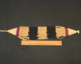 R146 - $50. Beaded Tribal Necklace with Bone Button Closure. Believed to be early 1900s India.