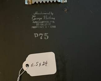 P29 - $50. Folk Art Cat Art. Handscreened by George Nathan Associates Inc. Measures 11.5" x 24" tall. 