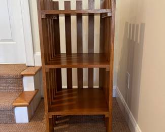 P79 - $50. Wooden Shelf / Bookcase. Measures 18.25" x 18" x 40" tall. Solid wood - versatile piece. 
