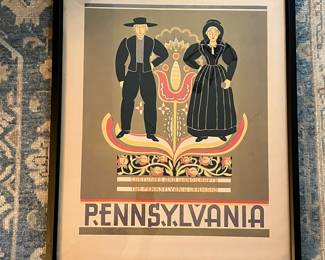 P28 - $30. Pennsylvania. Costumes and Handicrafts The Pennsylvania Germans. Reproduction Print. Measures 20" x 25". 