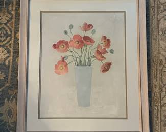 P26 - $20. Vintage Framed Poppy Print. Measures 23" x 26.75"