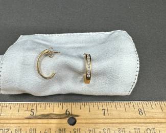 A17 - $300. 14kt gold & diamond earrings. 