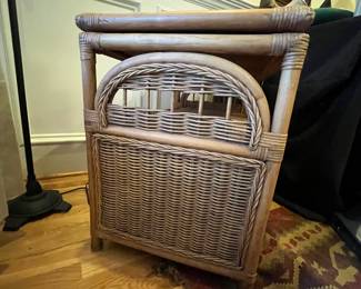 R162 - $95. Bamboo & RattanTV / Storage Cabinet. Top Swivels. Bottom doors open for storage. Measures 30" x 18" x 24.75" tall. 