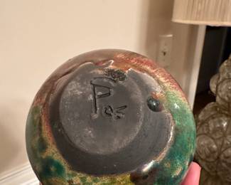 R204 - $20. Small signed pottery Vase. 