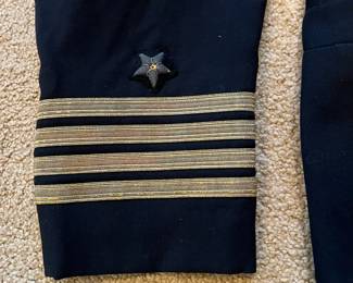 R262 - $60. WWII US Navy Lieutenant Double Breasted Dress Jacket with Original Pins, Ribbons & Bars. Harry Sadow New York