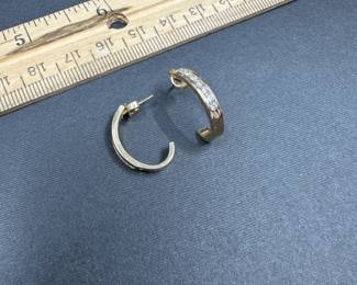 A17 - $300. 14kt gold & diamond earrings. 