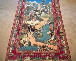 R108 - $500 - FIRM. No tag but I believe it is a hand knotted Persian Kashan Rug. Measures 52" x 83"