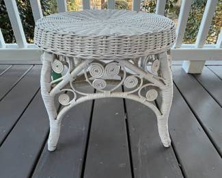 R170 - $125. Chair & Ottoman. Chair is 28" wide x 47" tall. Ottoman is 18" round x 14" tall. 