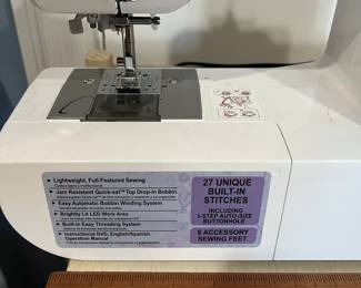 R174 - $50. Brother Sewing Machine Model XM2701. Lightweight sewing and embroidery machine with 27 Stitches. Powers on and goes!