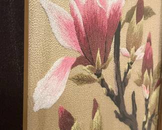 P32 - $40. Japan Bunka Punch Embroidery. Back says Kiyoko Ando. Maeda Kata. Yokohama Japan. Measures 17.25" x 21.25". 