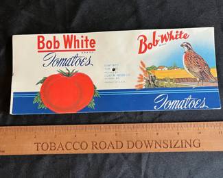 R177 - $40. Vintage Unused Bob White Can Labels - all tomatoes. 65+