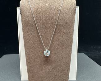 A4 - $350. David Yurman Necklace. Blue Topaz & Diamonds. Sterling Box Chain can be clasped at 16 or 17". Excellent Condition!