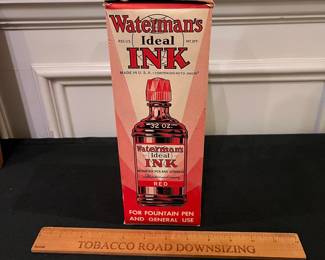 R229 - $10. BOX ONLY. Waterman's Ideal Ink RED 32 oz. 