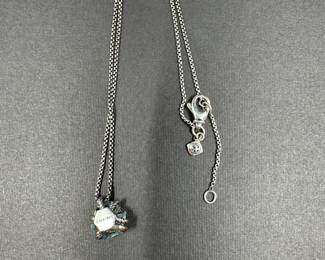 A4 - $350. David Yurman Necklace. Blue Topaz & Diamonds. Sterling Box Chain can be clasped at 16 or 17". Excellent Condition!