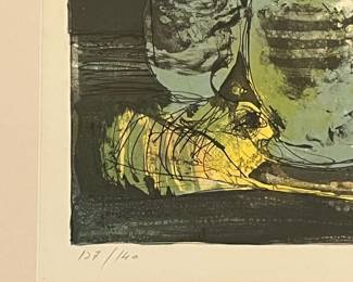 P44 - $75. Jean Jansem. #127/140. French Artist (1920-2013) Pencil Signed Lithograph Still Life with Vegetables. 