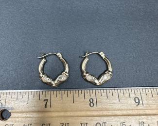 A16 - $140. Pair of 14kt Gold Hoop Earrings. 