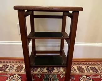 R161 - $45. Step Stool that converts to stool to sit on by Dillingham Mfg. Co. Solid wood and sturdy! Measures 14" square x 24" tall. 