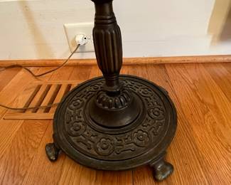 P15 - $175. Art Nouveau Style Bridge Floor Lamp stamped "Rembrandt" on the base. Measures 58" tall. 
