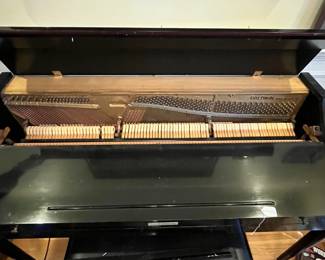 R153 - $750. Baldwin Acrosonic Spinet Piano. Serial # 896997 (late 1960s). Measures 57.5" x 25.5" x 35.75" tall. Includes stool. One black key doesn't make a sound and it will need to be tuned after moving - all other keys work and none are "sticky". Has minor crazing on the finish and a few minor marks here and there but not major issues. 