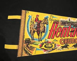R182 - $30. Vintage Kentucky Derby Pennant. 27"