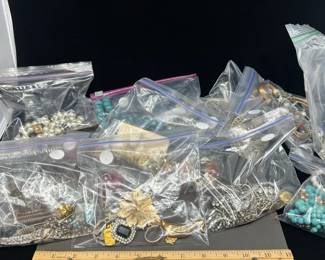 Lots of Bag of Costume Jewelry. Most bags are $5-$10. Please make an appointment to come and shop these items!