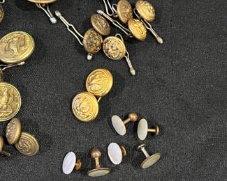 R191 - $35. Lot of Vintage Eagle Brass Buttons. 